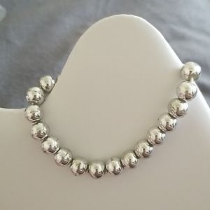 Elastic Silver Bead Bracelet